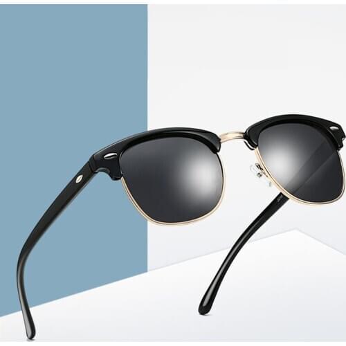 Luxury Square Polarized Sunglasses Women Vintage Half Frame Sun Glasses Male Female Mirror Fashion Brand Oculos De Sol Masculina