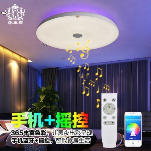 Modern Bluetooth Speaker Ceiling Light Remote Control RGB LED Music Lamp Dimmable Living Room Lighting Fixture Bedroom Smart