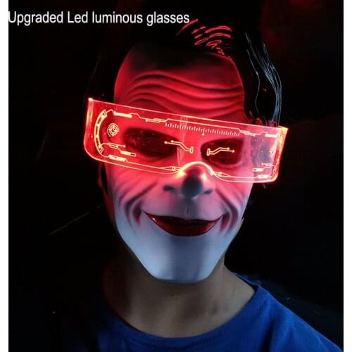 LED Luminous EL Neon Light Up Glowing Glasses Rave Costume Christmas Halloween DJ Club Props Fashion Glasses