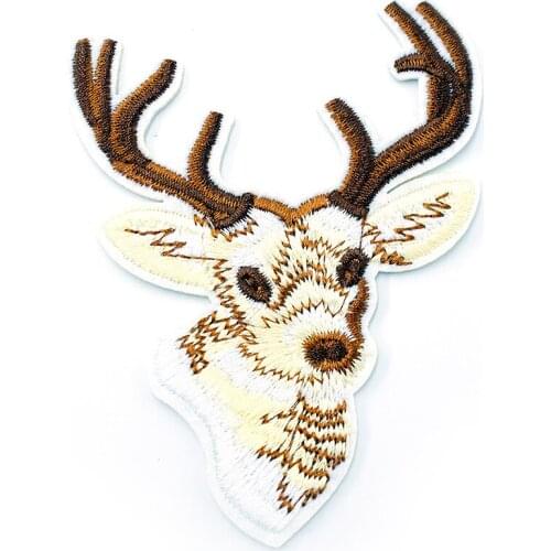 Deer (Size:6.8X9.0cm) DIY Cloth Badges Patch Embroidered Applique Sewing Clothes Stickers Apparel Accessories
