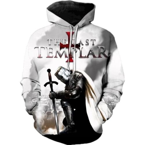 Medieval Armor 3D printed hoodies Knights Templar Harajuku Fashion Hooded Sweatshirt Unisex Casual Jacket Cosplay Pullover tops