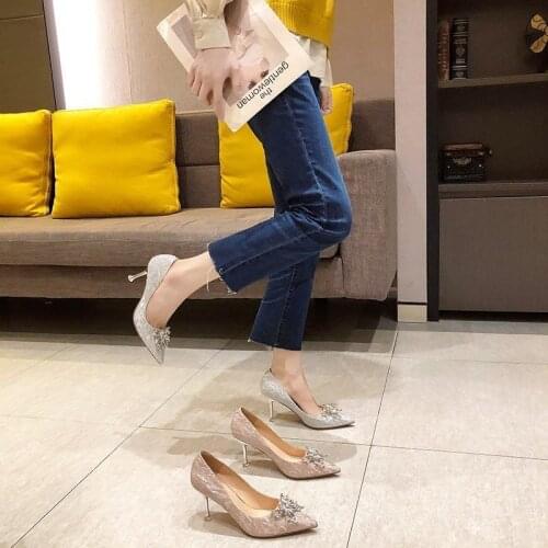 Shoes Sequins Woman Pumps Gold Silver High Heels Shoes Women Wedding Shoes Stiletto Ladies Shoes Fashion Women Heels