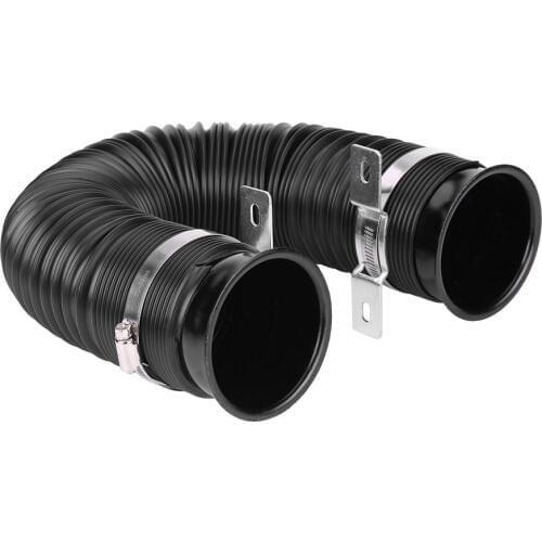 Universal 360 Degree Flexible 76mm 3inch Car Cold Air Intake Inlet Pipe Flexible Duct Tube Hose Kit With Mounting Clamps Black