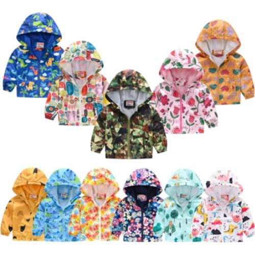 Windbreaker For Girls Childrens Jacket Child Coat Unicorn Rainbow Spring Summer Jacket Girl Baby Clothes Thin Waterproof 2-7T