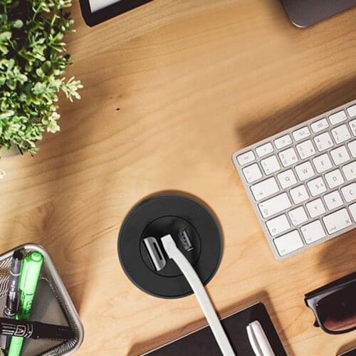 5cm Grommet Hole In-Desk Mounting 3 Ports USB 2.0 Hub Ideal Companion for Laptop or Desktop Computers