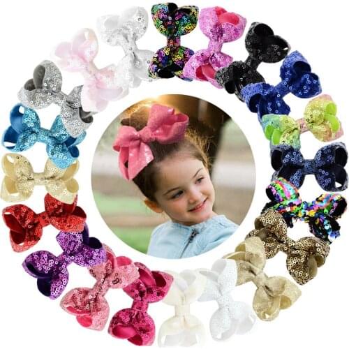 1PC Sequins Sweet Princess Children Gilrs Double Layer Bow Hair Clips Hairpins Cute Corss Hair Accessories Headwear Ornament