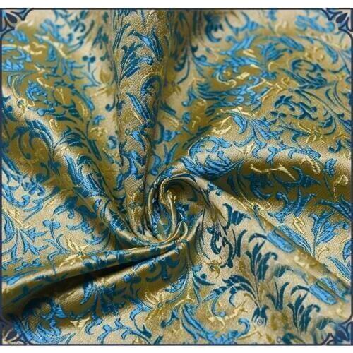 75x 100cm Metallic Jacquard Brocade Fabric, wheat floral pattern 3D jacquard yarn dyed fabric for Womens Coat Dress Skirt