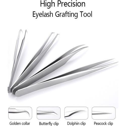 1 PCS Golden Feather Clip Dolphin Portable Eyelash Clip Grafting False Eyelash Assistant Electrostatic Tweezers