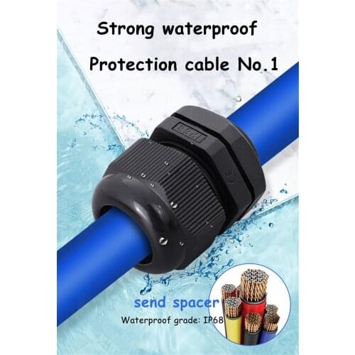 10pcs Nylon Plastic Wire and Cable Waterproof Joint IP68 PG7/9/11/13.5/16/19 Electric Wire Cable Gland Complete Specifications