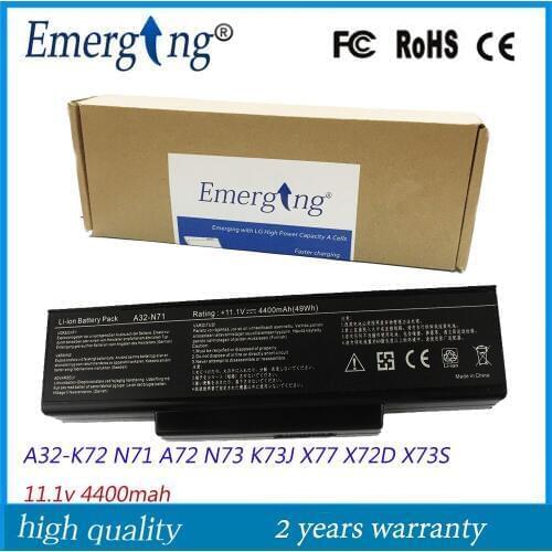 11.1V 4400mah Japanese Cell New Laptop Battery for ASUS A32-K72 N71 A72 N73 K73J X77 X72D