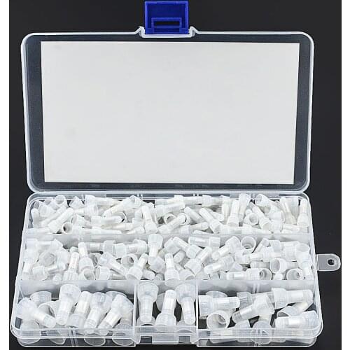 250PCS/BOX Waterproof Nylon Crimp Caps Terminal Connector Blocks Closed Line Cap PA66 Splice Terminals Wire Accessories