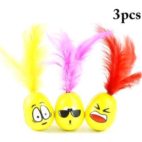 3pcs Pet Cat Kitten Toy Rolling Ball Funny Cat Kitten Play Dolls Tumbler Ball Pet Cat Toys Feather Teaser Toy Dropshipping