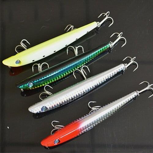 4PCS Fishing Pencil Minnow lure Baits casting trolling Lures artificial hook 12cm/18.5g Free shipping