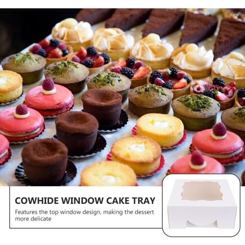 5pcs Pastry Packing Boxes Window Design Dessert Packing Boxes Cake Boxes