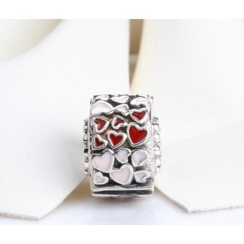 Original 925 Sterling Silver Valentine Epoxy Adhesive Love Positioning Buckle Beads Fit Original Bracelet