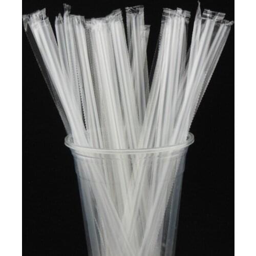 Green Health And Environmental Protection Disposable Plastic Thin Straw Long Single Packaging Elbow