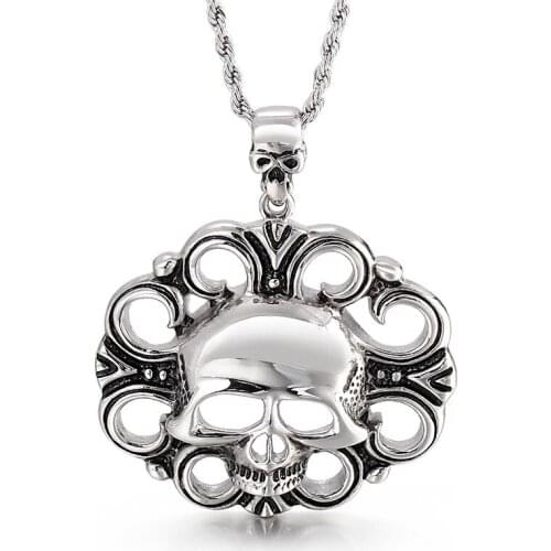 European and American retro domineering pirate skull mens titanium steel pendant
