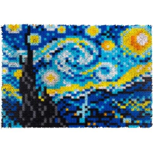 Latch Hook Star Cushion Kits Pillow Mat DIY Craft Patterns Cross Stitch Needlework Crocheting Cushion Embroidery