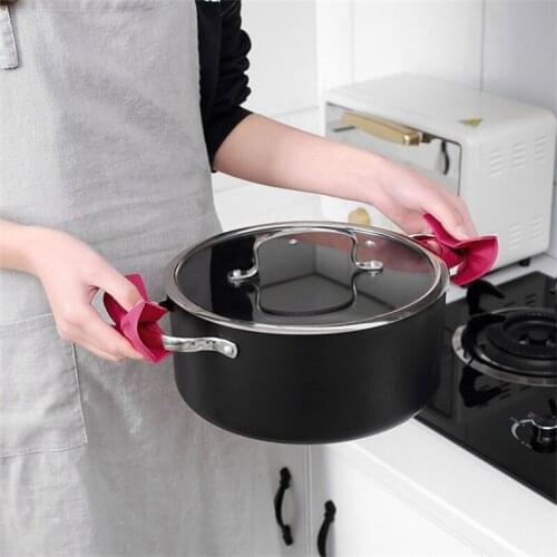 Kitchen Pot Holder Oven Mitts Finger Protector Pinch Grips Silicone Heat Resistant Non-Slip Pot Holder Kitchen Cooking Baking