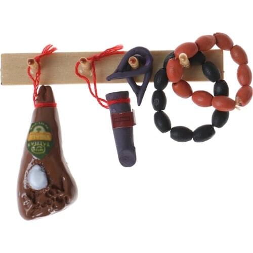 Cute 1:12 Toy Kitchen Food Meat Hanger Dollhouse Miniature Length Doll House Decoration Accessories 6*4cm