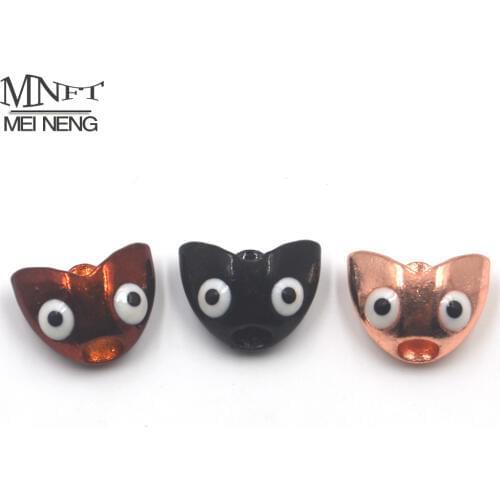 MNFT 8Pcs Fish Skull Weighted Heads Fly Tying Sculpin Helmet Fly Fishing Material