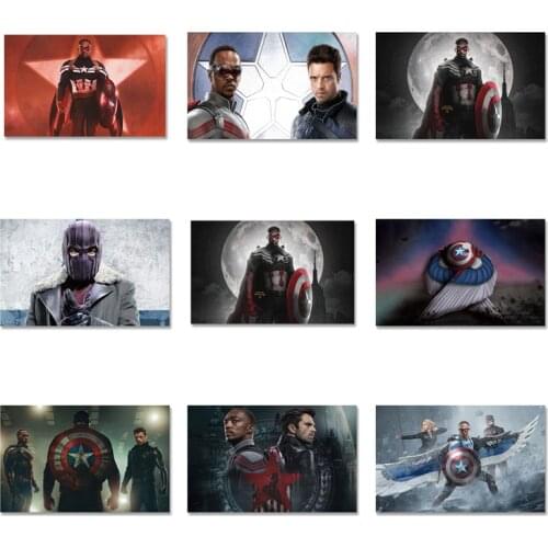 Marvel The Falcon and The Winter Soldier Canvas Painting Captain America Posters and Prints Abstract Wall Picture for Home Decor