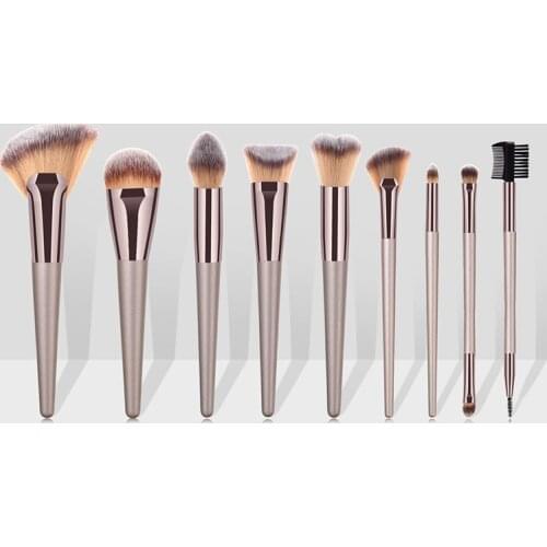 Womens Fashion Makeup Brushes Set Wooden Foundation Eyebrow Eyeshadow Brush Cosmetic Brush Tools Pincel Maquiagem Drop Shipping