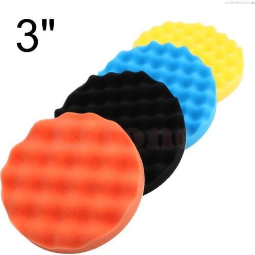 2018 Nice 4Pcs 3 inch (80mm) Buffing Polishing Sponge Pads Kit For Car Polisher Buffer