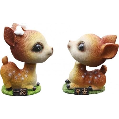 New Style Cute Safe Driving Resin Deer Car Ornament Personalized Interior Decoration for Vehicle Car Accessories Supplies Goods