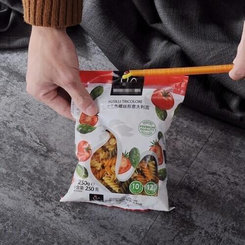 Kitchen Storage Bag Clip Wholesale 12 PCS Plastic Seal Stick Sealer Clamp Snack Fresh Food Rod Strip Kitchen Tool