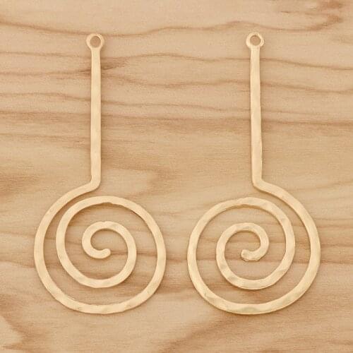 10 Pieces Matte Gold Swirl Spiral Circle Round Charms Pendants for Earrings Jewellery Making Accessories 71x32mm
