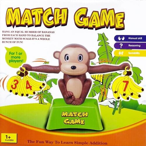 Popular Playthings Monkey Match Game,Monkey Match Bananas Scale Matching Game to learn simple addition Educational Toys