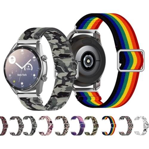 22mm Nylon Elastic Watch band For Samsung galaxy watch 3 45mm Strap watchbands Sport Bracelet For galaxy watch 46mm Correa