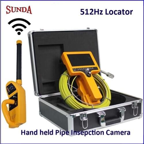Hand Held Pipeline Inspection Camera 512Hz Locator DVR video recording 512Hz transmitter and 512hz receiver 23mm Cam 12pcs LEDs
