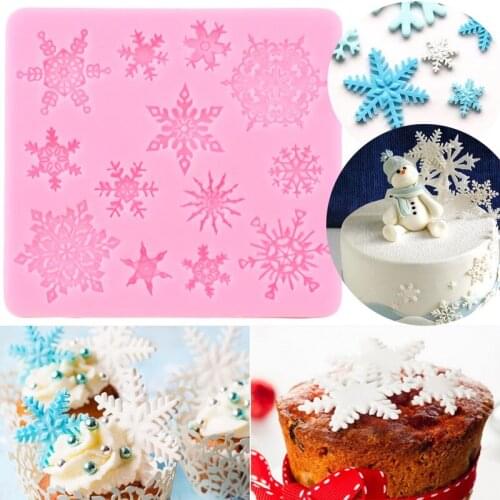 Snowflake Silicone Mold Lace Fondant Cake Border Decorating Tools DIY Party Candy Resin Clay Molds Chocolate Gumpaste Moulds
