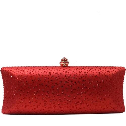 Party Hard Box Shape Crystal Clutches Evening Bags for Womens
