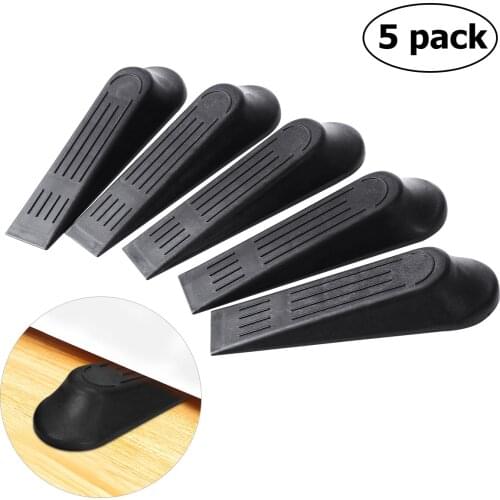 WINOMO 5pcs Door Stopper Floor Stopper Floor Door Stop Stoppers Door Block Wedges Door Stopper Block Plastic Door Blocker (Black