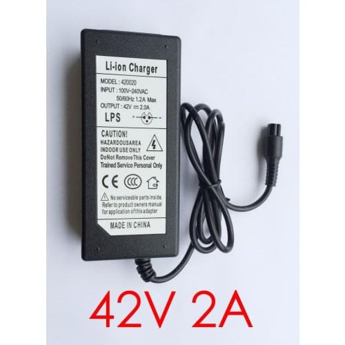 100PCS 42V 2A Lipo Battery Charger Scooter Balance Charger For Electric Scooter Self Balancing Scooter Charge Smart Protection
