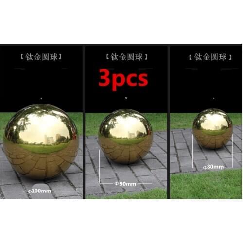 3pcs 80. 90. 100mm Stainless steel hollow decoration ball metal ball furnishings home & garden Decoration garden sphere