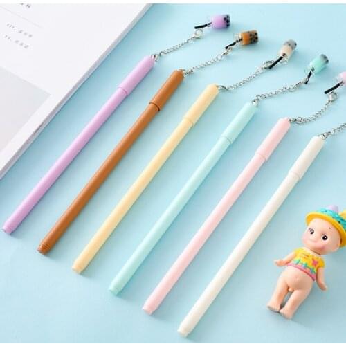 36pcs/box Tea Pendant Styling Pen Creative Gel Pen Black Ink Gel Pen Signature Pen Student Stationery Wholesale