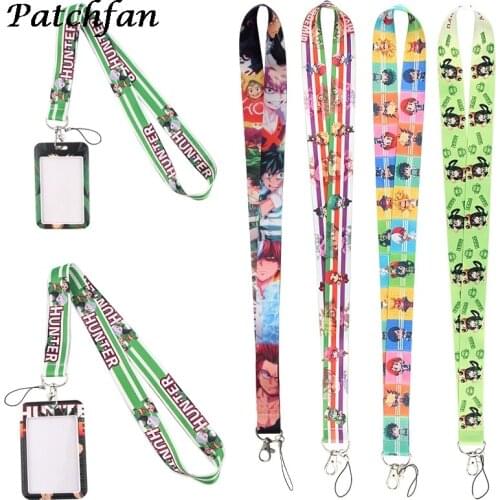 AD119 Patchfan Anime Keychain Neck Straps Lanyards For Key ID Card Pass Gym Phone USB Badge Holder Lanyard With Card Cover