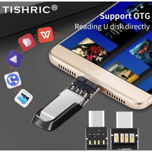 TISHRIC 10Pcs Mini USB to Type C Micro USB C OTG Adapter Converter for Huawei Phone Mouse Keyboard USB Disk Flash Fast Charging