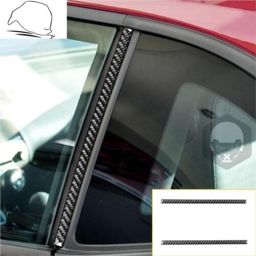 RRX Auto B-pillar Cover Strips Decal Sticker Car Door Post Carbon Fiber Window Trim Accessories for Chevrolet Camaro 2010-2015