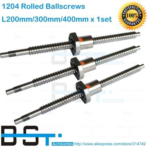 BSTMOTION SFU1204 ball screw 1204 rolled Ballscrews L200mm / 300mm / 400mm / with 1204 ballsrew ballnut