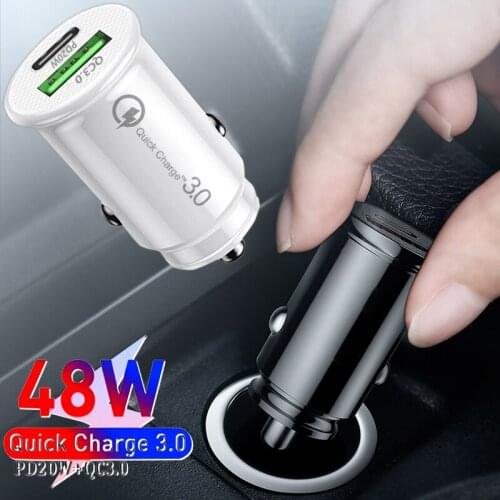 Quick Charge 4.0 3.0 Car Charger QC4.0 QC3.0 Fast Car USB Charger For iPhone Xiaomi Mobile Phone 48W Metal Dual USB