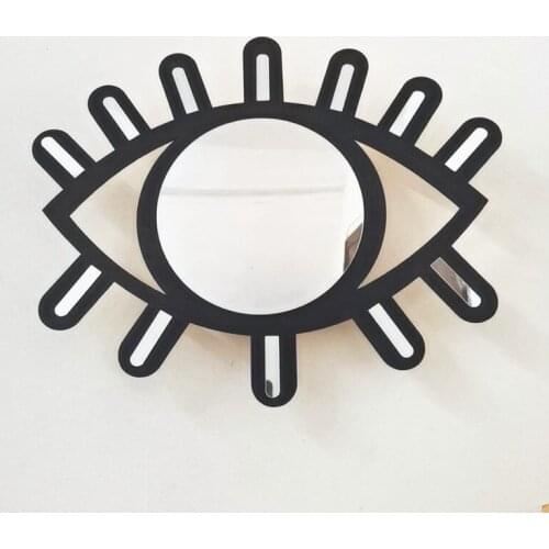 Wooden Wall Mirror Decorative Creative Home Art Wall Decorations Nursery Kids Room Eye Moon Shaped Photography Prop