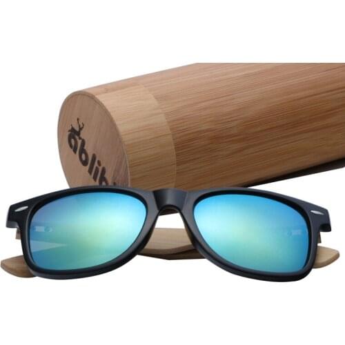 Ablibi Wood Bamboo Sunglasses Wooden Mens Womens Vintage UV Protect Eyewear in Retro Wood Box
