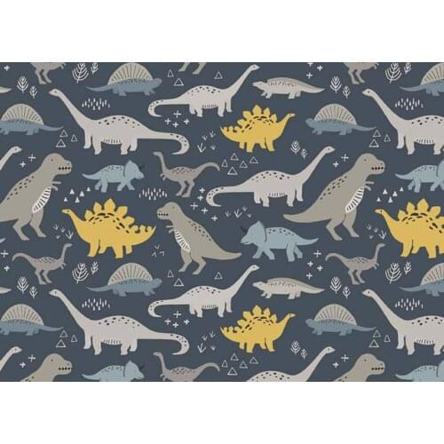 Dinosaurs mustard yellow, grey, blue Table Cloth