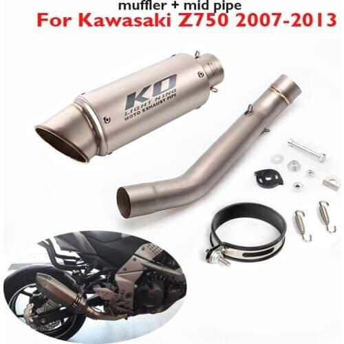 For Kawasaki Z750 2007-2013 Motorcycle 51mm Exhaust System Escape Muffler Baffle Silencer Tail Pipe Connection Link Pipe