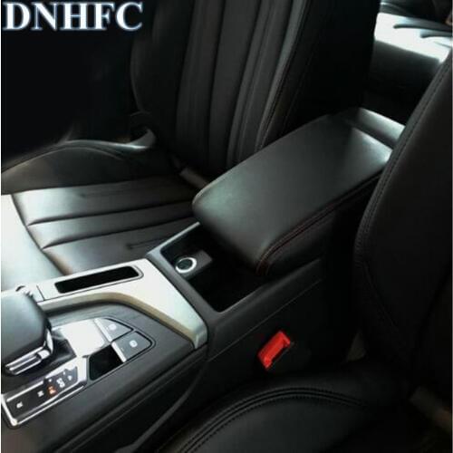 DNHFC PU leather Car Armrest Box Cover Car Accessories For Audi A4 B8 B9 2008-2016 2017-2018